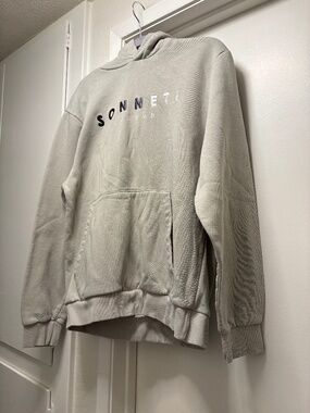 Sonneti hoodie - embroidered - gray - size medium